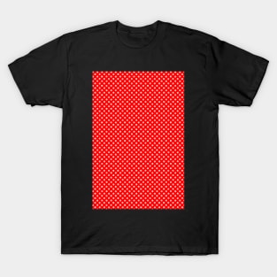 white polka dot skulls on red T-Shirt